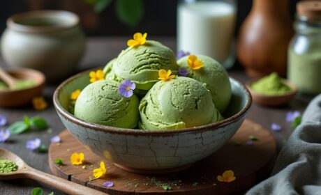 Découvrez la recette de glace au thé matcha sans sorbetière pour un dessert frais