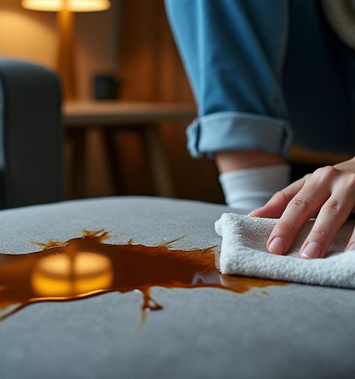 Éliminer les taches de café sur un canapé