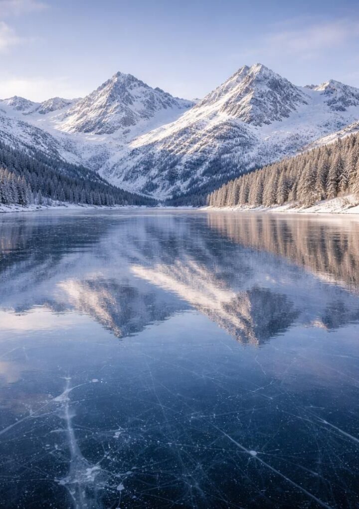 -15°C au Carlit : le lac de 149 hectares devient un miroir de glace