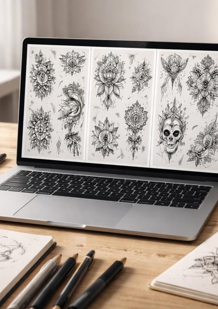Préparer des planches flash tatouage HD sur PC portable